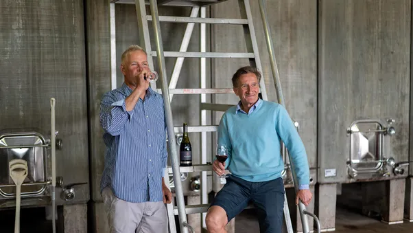 The Islander Estate team members drinking wine